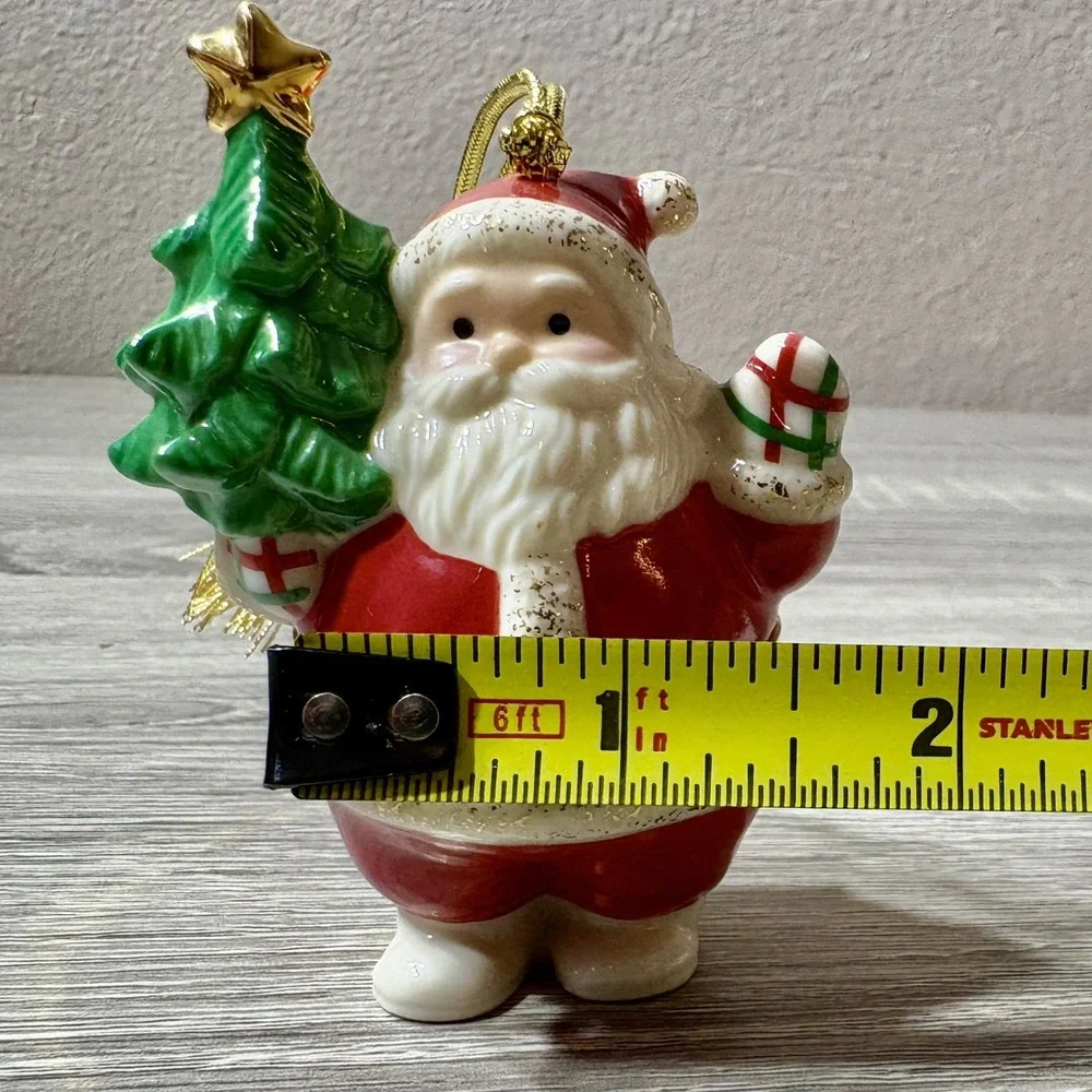 Lenox Treasures Santa Trinket Box. Lenox Treasures Christmas Ornament. EUC.